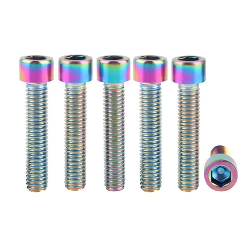 6Pcs Bike Screws M6x10 12 16 18 20 25 30 35mm Stainless Steel Socket Head Cap Allen Hex Bolt (Ranibow, M6 x30mm) - color: Ranibow, size: M6 x30mm