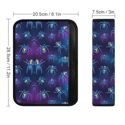 Universal Soft and Comfortable Seat Belt Shoulder Pad for Adult Use, Most Cars, 1 Pair Fantasy Spider Purple Blue Harness Pads Strap Anti-Slip Pad - color: Pattern 439