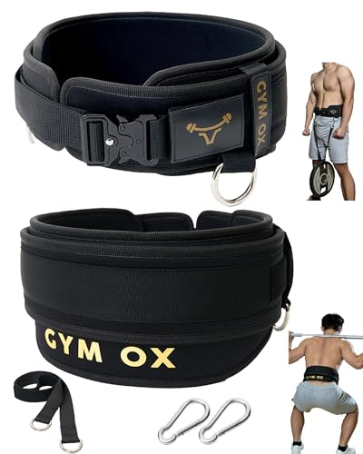 2-in-1 Weightlifting Belt & Dip Belt with Quick-Release Aluminum Buckle - Hybrid Squat Belt for Core Support & Weighted Pull Up Belt with High-Strength Strap - Heavy Duty Neoprene Gym Belt for Men & Women - size: M (28"- 32.5")
