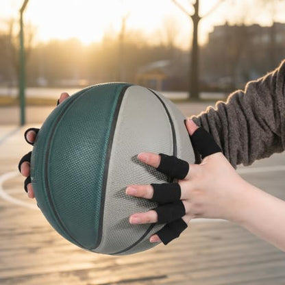 10 PCS Finger Sleeves, Elastic Finger Compression Sleeves, Breathable Thumb Sleeve for Relieving Pain Arthritis, Basketball, Volleyball