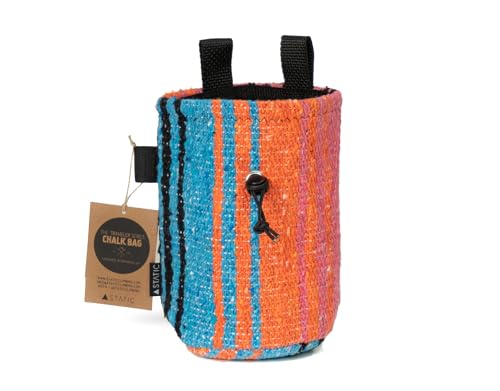 Static Chalk Bag | Traveler Series | Chalk Bag for Rock Climbing Bouldering - color: Neon Pink/Orange