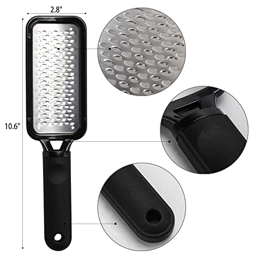 3 Pieces Colossal Foot Files Kit Foot Scrubber Foot Rasp and Double-Sided Heel Files Pedicure Tools Callus Remover Stainless Steel Feet Scraper Foot Grater for Dead Skin - color: Foot Files & Rasp X 3