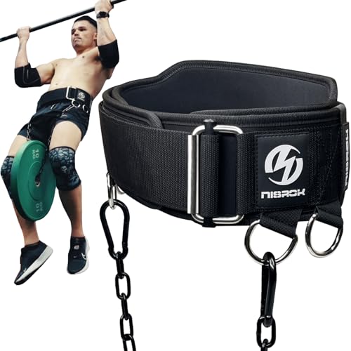 2-in-1 Weightlifting Belt & Dip Belt with 41 IN Steel Chain, Double-Layer Design, Powerlifting Gym Belt for Pull Up, Squat, Deadlifts & Added Weight Training, Unisex for Men & Women - size: Medium
