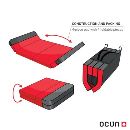 Ocun Incubator FTS Crash Pad, Large Compact Bouldering Safety Fall Pad for Rock Climbing