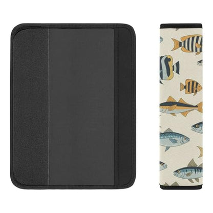 2 Pack Ocean Animal Fish Bass Seat Belt Shoulder Pad Universal Soft and Comfortable Shoulder Protector for Kids, Most Cars, Pressure Relief - color: Pattern 1157