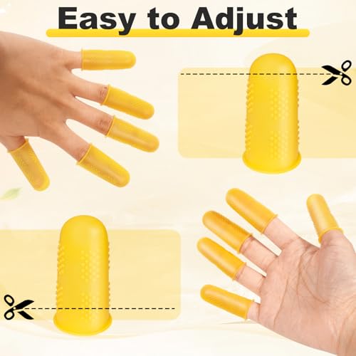 24pcs Silicone Finger Protectors,Rubber Fingers Tips, 3 Sizes | Finger Covers Thimble Guard Pads Caps for Hot Glue Gun Money Counting Collating Writing Task Wax Rosin Resin Crafts Sewing