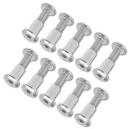 35 Pair(70 Piece) M6x20mm Hex Drive Socket Cap Bolt, Silver | Allen Wrench Included, Countersunk Screw Barrel Nuts, Binding Screws, For Crib Replacement Belt Cabinet - color: Silver, size: M6x20mm (30 Pair)