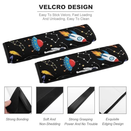 Soft Padded Seat Belt Shoulder Pad for Elderly Support, Stroller Pushchair High Chair, 2 Pack Space Constellation Solar System Galaxy Rocket Planet Shoulder Harness Cover Neck And Shoulder Support - color: Pattern 1177