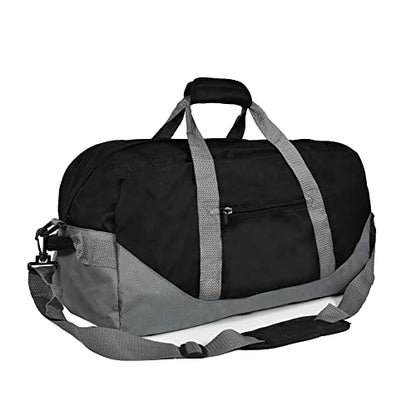 21" Large Duffle Bag with Adjustable Strap - color: Black Gray