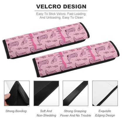 Universal Soft and Comfortable Seat Belt Shoulder Pad for Adult Use, Most Cars, 1 Pair Glitter Cowgirl Hat Boots Harness Pads Strap Anti-Slip Pad - color: Pattern 1249