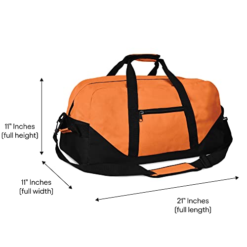 21" Large Duffle Bag with Adjustable Strap - color: Orange
