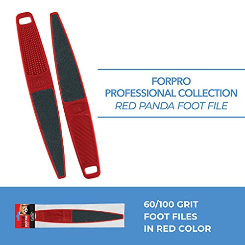 ForPro Professional Collection Red Panda Foot File, 60/100 Grit, Double-Sided Pedicure File for Feet and Heels, 10.5” L - size: 1 Count (Pack of 1)