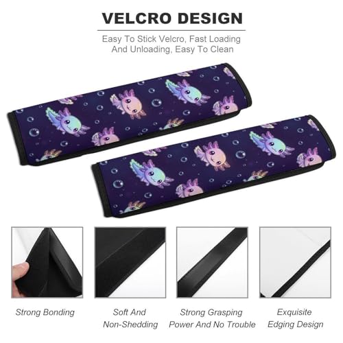 Universal Soft and Comfortable Axolotl Purple Seat Belt Shoulder Pad for Kids, Most Cars, 1 Pair Seat Belt Covers Cushion Anti-Slip Pad - color: Pattern 541