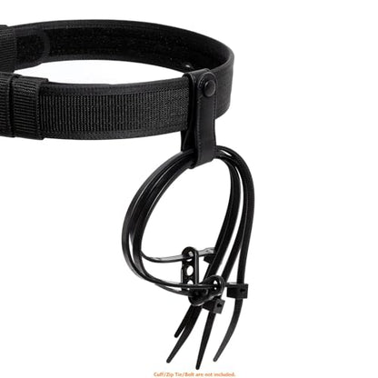 TACNEX Handcuff Strap w/Snap Closure Cuff Holder Nylon Keeper Chain/Hinged Cuffs Carrier Quick Release Clip Hook for ASP Handcuff 1.75"/ 2"/2.25" Duty Belt Law Enforcement Police Sheriff Security - size: 2 PCS, style: Plain Black Strap with Copper Snap