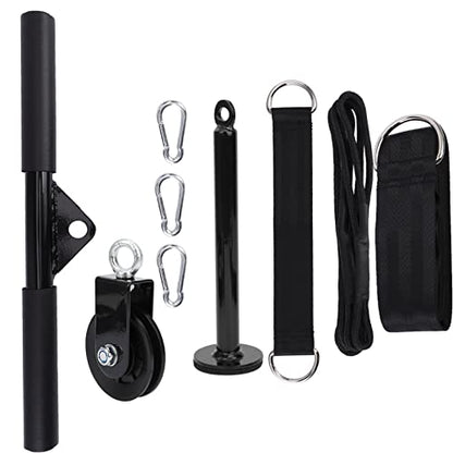 plplaaoo 9Pcs Set DIY Fitness Equipment Loading Pin Pull Triceps Training Pulldown Pulley System High Strength Silent Cable Wheel Portable Home Gym Workout Gear Stainless Steel