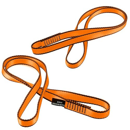18MM Nylon Climbing Sling Runner 23KN CE2008/EN566 Rock Climbing Webbing Straps for Outdoor Climbing, Rappelling, Swing, Yoga Hammock etc - color: Orange|60cm/24inch|3PCS