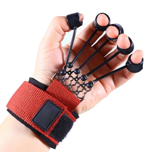Finger Stretcher Exerciser 60LB Finger Extensor Trainer Finger Resistance Band Finger Strengthener for Hand Red 18x5 cm, Finger Exerciser