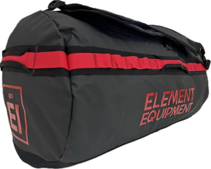 Element Equipment Trailhead Duffel Bag Shoulder Straps Waterproof Black/Red Large - color: Black/Red, size: Large 85 Liters