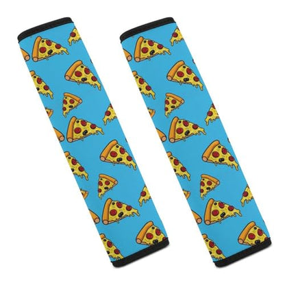 2 Pack Universal Fit Car Seat Belt Pad for Adult Use, All Vehicles, Pizza Blue Seat Belt Covers Cushion, Anti-Slip Pad - color: Pattern 557