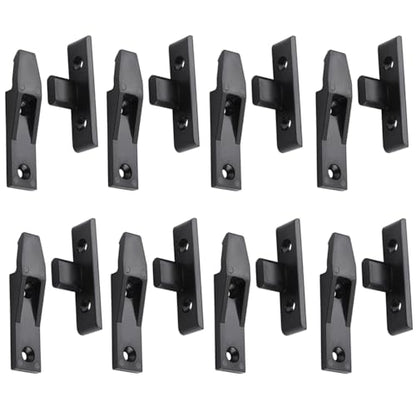 8 Sets Furniture Suspension Fitting ABS Plastic Quick Fitting Furniture Panel Joint Bracket Fast Installation Push-On Clips, Furniture Panel Joint Bracket for Cabinet Wardrobe Mounting, Black