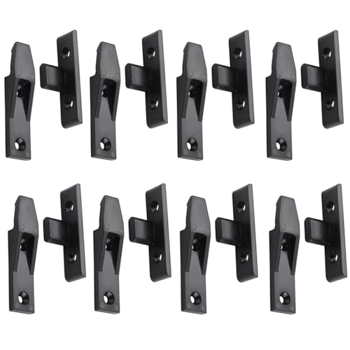 8 Sets Furniture Suspension Fitting ABS Plastic Quick Fitting Furniture Panel Joint Bracket Fast Installation Push-On Clips, Furniture Panel Joint Bracket for Cabinet Wardrobe Mounting, Black