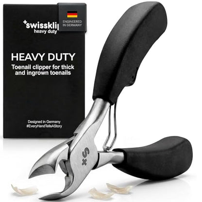 Swissker by Swissklip Heavy Duty Toenail Clippers for Men and Women – Professional Ergonomic Large Toe Nail Cutter & Trimmer for Thick Nails Seniors, Long Handle Ingrown Toe Nail Clipper