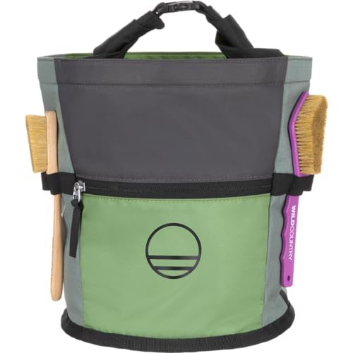 Wild Country Sequence Chalk Bucket | Large Bucket with Zippered Pocket for Big Bouldering Sessions - color: Green Ivy/Marsh/Onyx