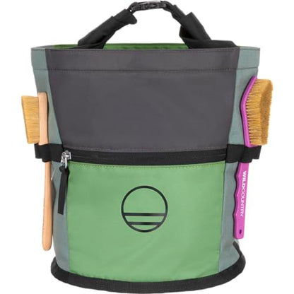 Wild Country Sequence Chalk Bucket | Large Bucket with Zippered Pocket for Big Bouldering Sessions - color: Green Ivy/Marsh/Onyx