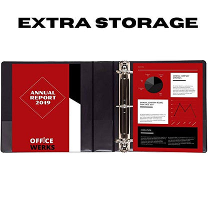 3 Ring Binders, 5" Capacity D-Rings, 8.5" x 11" Presentation Folder with Pockets, Durable Non-Stick Clear Cover for Documents, Files, Projects (Black) - color: Black, size: 5 Inch