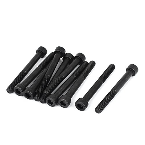 uxcell M6x55mm 12.9 Alloy Steel Hex Socket Screws Partially Threaded Bolt Black 10Pcs - size: M6x55mm