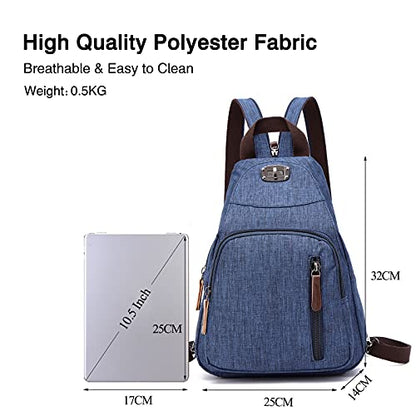 FANDARE Retro Sling Chest Backpack Multipurpose Crossbody Shoulder Bag - color: Navy Blue