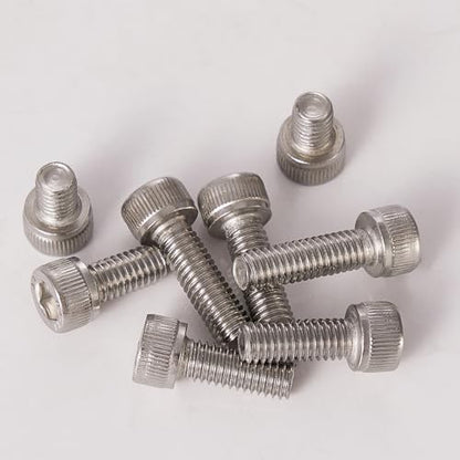 M6-1.0 Socket Head Cap Screws - 8/10/12/16/20mm Length Kit, 304 Stainless Steel (A2-70), Allen Drive,Bright Finish, Fully Threaded, 50-Piece Set - size: M6-8-20mm（50pcs）