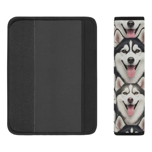 2 Pack Husky Dog Art Seat Belt Shoulder Pad Universal Soft and Comfortable Shoulder Protector for Kids, Most Cars, Pressure Relief - color: Pattern 752