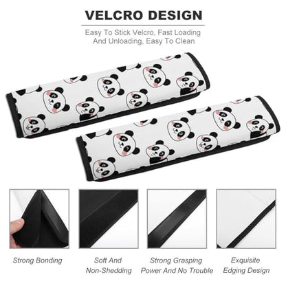 2 Pack Pandas Animal Car Seat Belt Pad Breathable Shoulder Harness Cover for Adult Use, Stroller Pushchair High Chair, Pressure Relief - color: Pattern 913