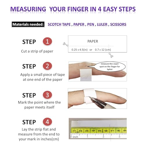 Soft Home 6 Pack Oval Finger Splints Waterproof Finger Splint for Arthritis, Trigger Finger,Mallet Fingers - Trigger Finger splints For Thumb, Index, Middle, Pinky or Ring Finger - size: 5,6,7,8,9,10