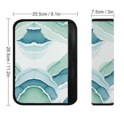 2 Pack Universal Soft and Comfortable Car Seat Straps Shoulder Pads for Kids, All Vehicles, Beach Sand Wave Blue Teal Neck Strap Covers, Neck and Shoulder Support - color: Pattern 644