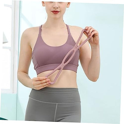 Healifty 2PCS Yoga Bar Kit Lightweight Fitness Equipment for Shoulder Neck Chest Stretching and Strength Training in Home Gym Workout Pink and Mist Blue