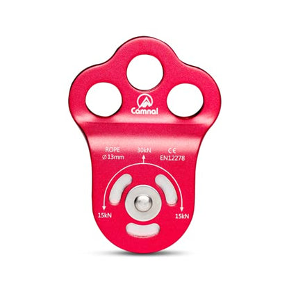 Climbing Pulley 3 Hole Climbing Pulley Stable Traction Climbing Pulley Device Zipline System Pulley, Suit for Tree Work, Rope Climbing and More, Red - color: 3-hole-red