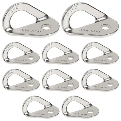 10 Pack Climbing Bolt Hanger 304 Stainless Steel for Rock Climbing, Caving, Mountaineering, 25 kN Strength, Anchor Hardware for Indoor and Outdoor Walls