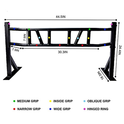 Wall Mounted Pull Up Bar Multifunctional Chin Up bar for Home Gym | Heavy Duty Multifunctional,Power Tower Set,Training Equipment Fitness Dip Stand,Supports to 440 Lbs - color: Multi Grip Pull Up Bar