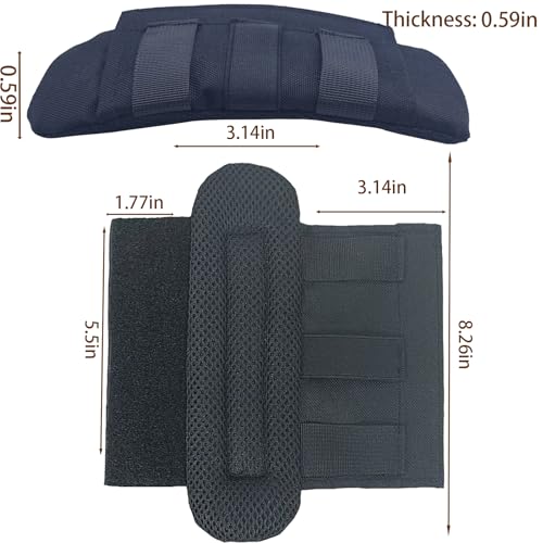 2 Pack Soft Breathable Shoulder Strap Pad guitar strap pad Tactical Vest Shoulder Pad,Mesh Pads with Tactical Gear - color: Black