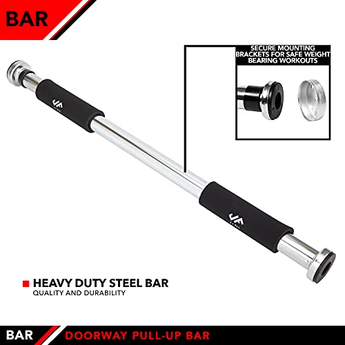 JFIT Deluxe Multi Exercise Doorway Pull-Up Bar with Comfort Grips, 40-Inch - style: Chin Up/Pull Up Bar