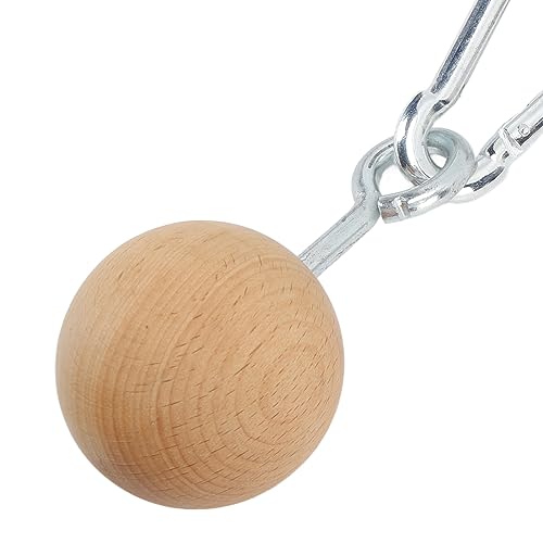 Wooden Pull Up Balls, Rock Climbing Holds Training Set, Arm Strength Trainer with Stainless Steel Hook and Loop, Durable Nylon Webbing for Home Workout and Travel Fitness