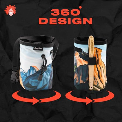 Yosemite Rock Climbing Chalk Bag | for Outdoor, Gym, & Bouldering | Adjustable Waist Belt, Durable Drawstring Closure, & Zippered Pocket