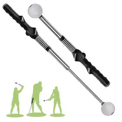 Retractable Golf Swing Training Aid, Golf Grip Trainer & Golf Swing Trainer for Warm-up, Right-Handed Golf Club for Indoor Practice, Golf Accessories - Strength & Tempo Training for Chipping Hitting - style: Left-Handed