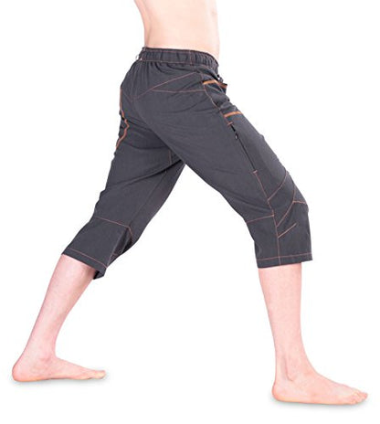 Ucraft "Xlite Rock Climbing Bouldering and Yoga Knickers ¾ Men's and Women's Capri Pants. Lightweight, Stretchy, Breathable - color: Graphite, size: Medium