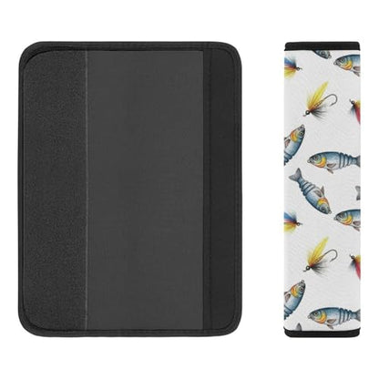 2PCS Watercolor Fishermen Lures Seat Belt Cover Breathable Automotive Seat Belt Protector for Adult Use, Most Cars, Pressure Relief - color: Pattern 1058