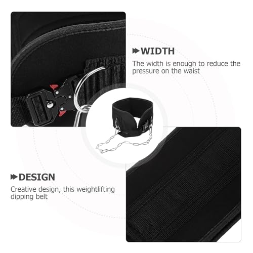 Weighted Fitness Dip Belt with Metal Chain for Strength Training Elastic Waist Support for Men and Women Bodybuilding Workouts and Pull-ups