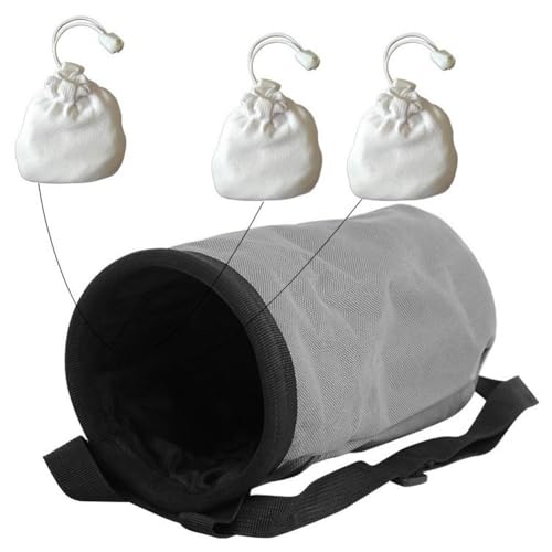Adjustable Chalk Bag Waterproof Magnesia Sack with Belt Climbing Chalk Bag Magnesia Powder Pouch for Mountaineering Travel Sports - color: grey