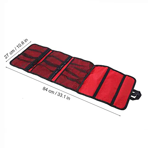 Folding Climbing Storage Bag with Hanging Hooks & Rope – 420D Ox, 33.1".6", Red